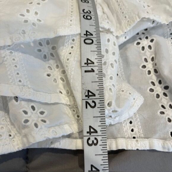 Finders Keepers Sundays Dress White Eyelet Open Back Ruffle Hem High Low Size 6 - Picture 13 of 14